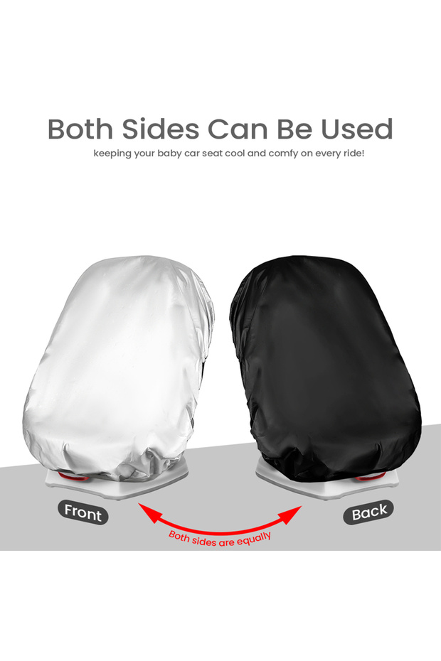 1PC Both Sides Silver Black & Baby Car Seat Sun Shade Cover Blocks Out Heat & Sun UV Covers Universa