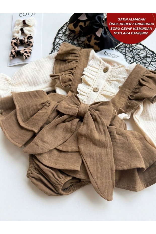 BATHANEY Vintage Bow-Tie Festive Special Occasion Baby Girl Romper