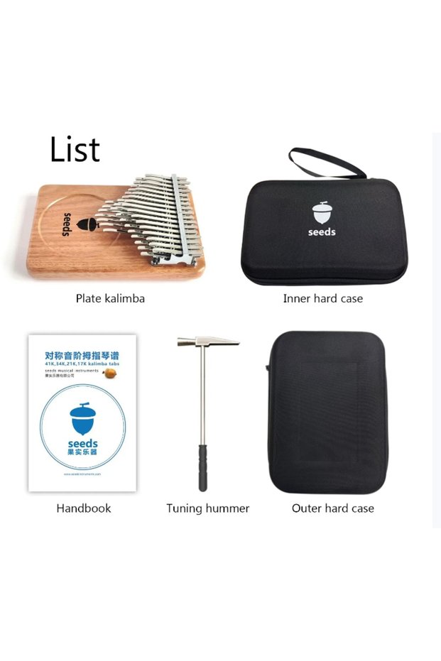 41 Key Seeds Chromatic Kalimba 41 Keys C Tone 3 Layer Professional Thumb Piano Handmade Okoume Wood