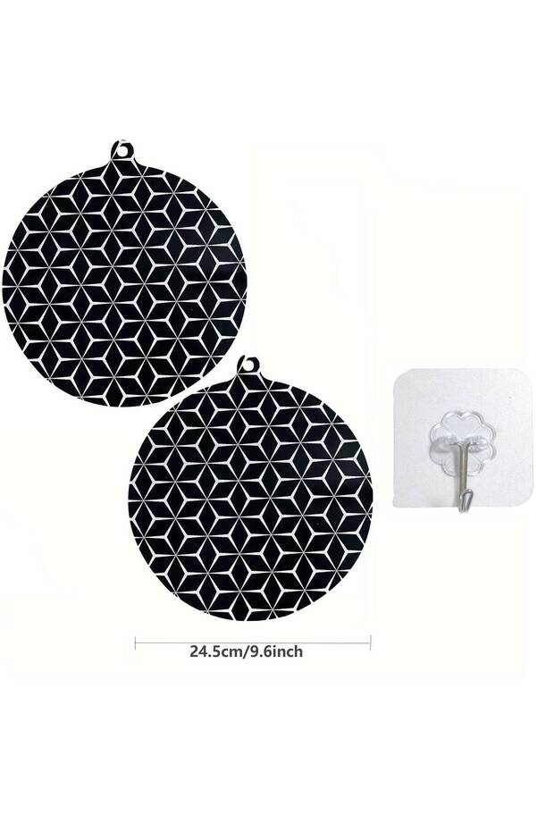 Round 24.5cm 2pcs Induction Cooktop Protector Mat - Glass Fiber Silicone Pad Thermal Conductive And