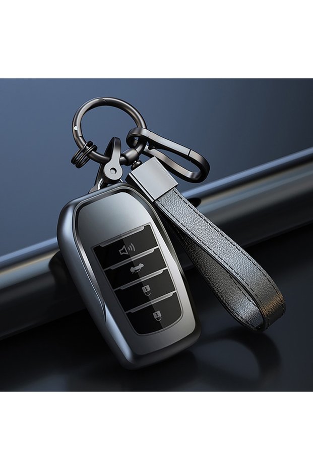 4 btn grey keychain Soft Tpu Car Remote Key Case Cover for Toyota RAV4 Crown Hilux Fortuner Camry La