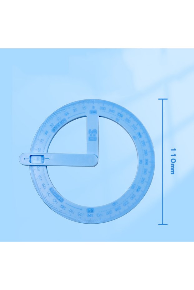 blue 360-degree Movable Angle Protractor Mathematical Angle Drawing Tool Geometric Angle Demonstrati
