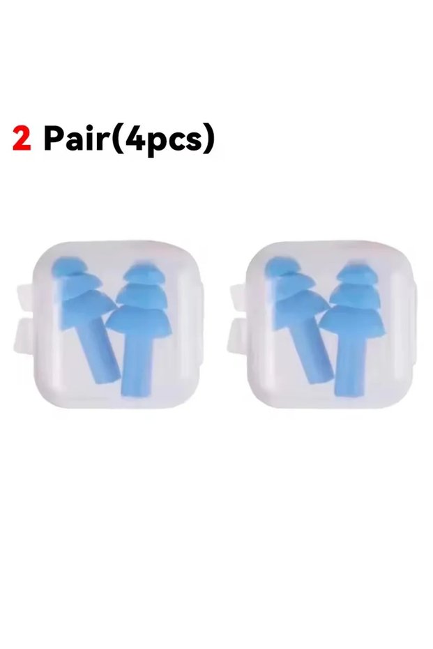2 Pair(4pcs) Waterproof Silicone Ear Plugs Noise Cancelling Sleeping & Swimming Earplugs Reusable Co