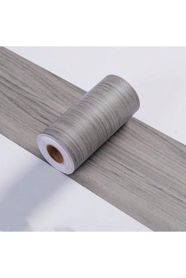 Grey walnut wood 1PC 5mx10cm Thickened Wood Grain Skirting Line Wall Sticker, Self-Adhesive Living R