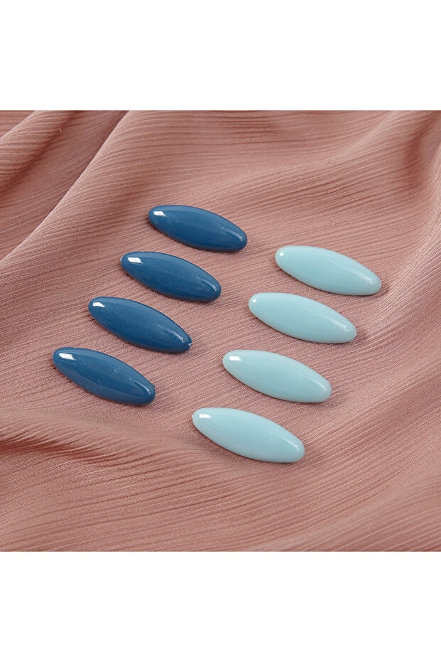 Clear 06 8pcs Hijab Pins Set with Plastic Cover, Safety Scarf Clips, Non-Slip Oval Brooch Pins for H