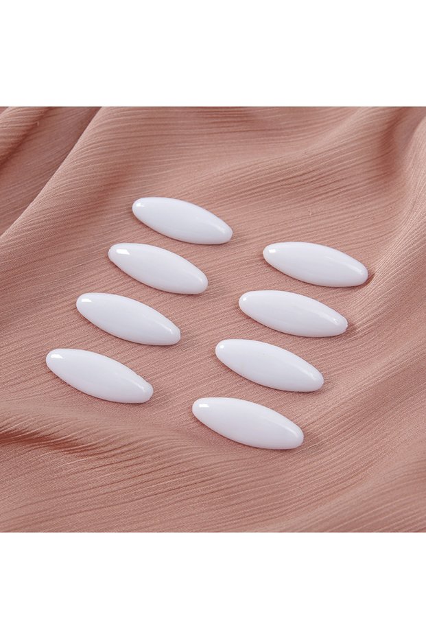 Clear 03 8pcs Hijab Pins Set with Plastic Cover, Safety Scarf Clips, Non-Slip Oval Brooch Pins for H