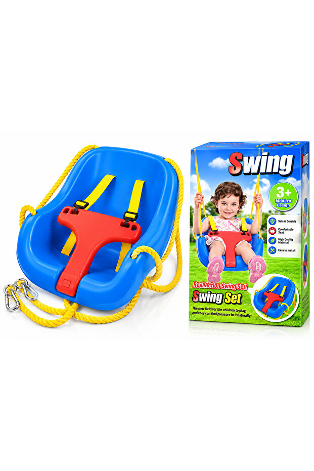 Baby Safety Swing Seat with Back Support & Harness – Indoor & Outdoor Hanging Swing