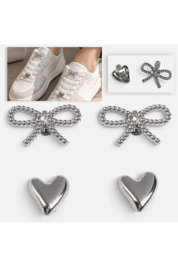 Set decor 4buc funde-inimi stras