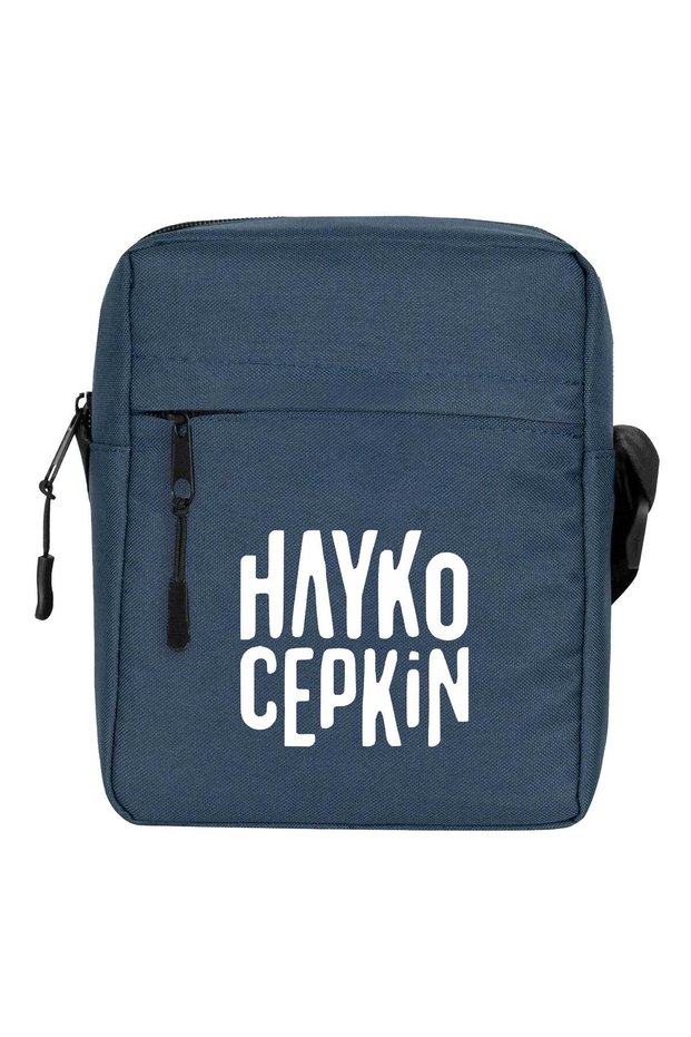Hayko Cepkin Text Shoulder Bag Navy Blue Color