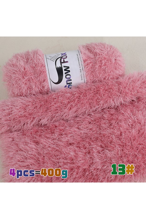 13 Leather Powders 400g Faux Fur Yarn, Feather Yarn, Eyelash Yarn, Chunky Yarn for Hand Knitting, Su