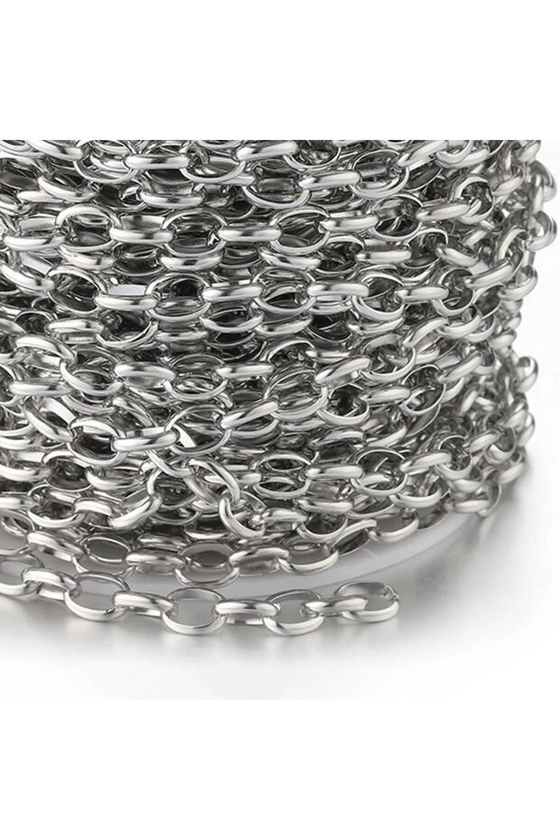 1 Meter Steel Color 1 Meter Stainless Steel 7.5mm Oval Chain for DIY Necklace Bracelet Bag Chain Jew