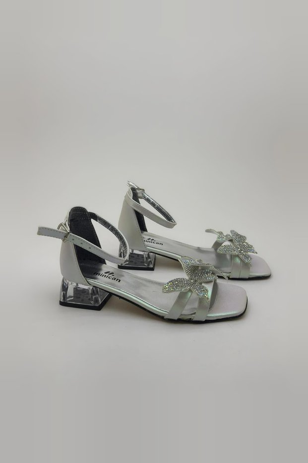 Orthopedic Buckle Girls' Stoned Evening Dress Shoes