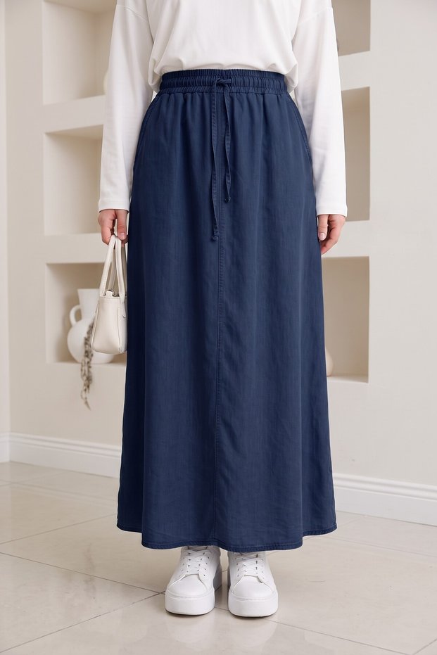 Elastic Waist Tansel Skirt