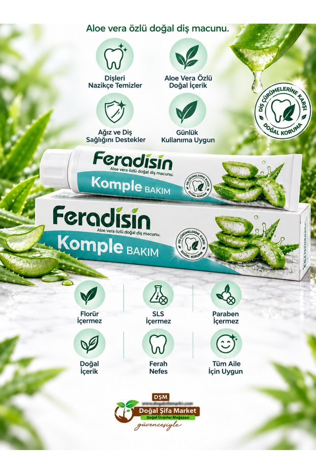 Natural Feradicin Toothpaste with Aloe Vera Extract