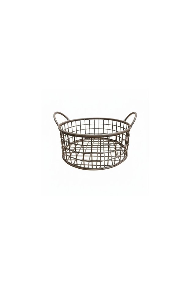 Round Metal Multi-Purpose Cute Bread Basket - Metali̇ Gold