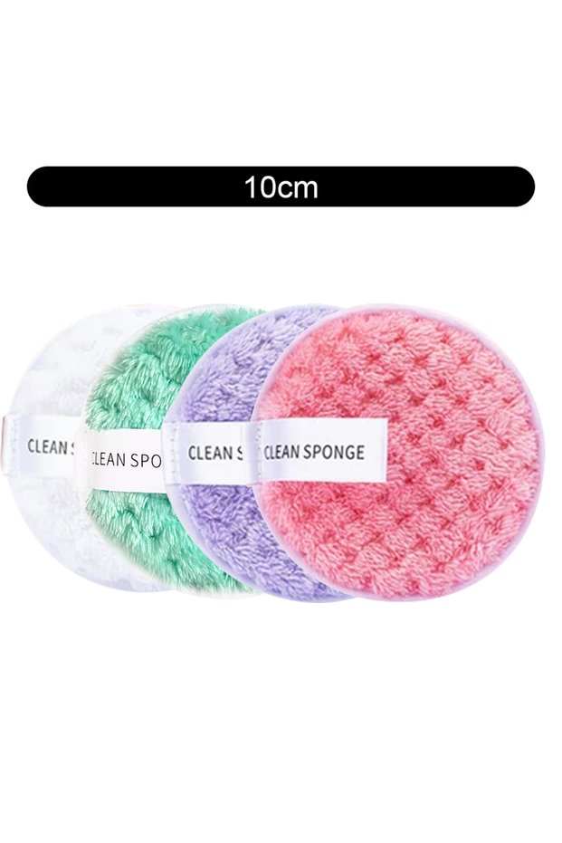 4pcs 1/4pcs Makeup Remover Microfiber Cotton Pad Cosmetics Washable Makeup Towel Cleaning Sponge Sk