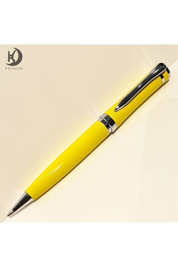 yellow blue ink 3035 Yellow Fancy Smooth Writing Metal Twist Action Business Ball Pen (Black Ink) fo