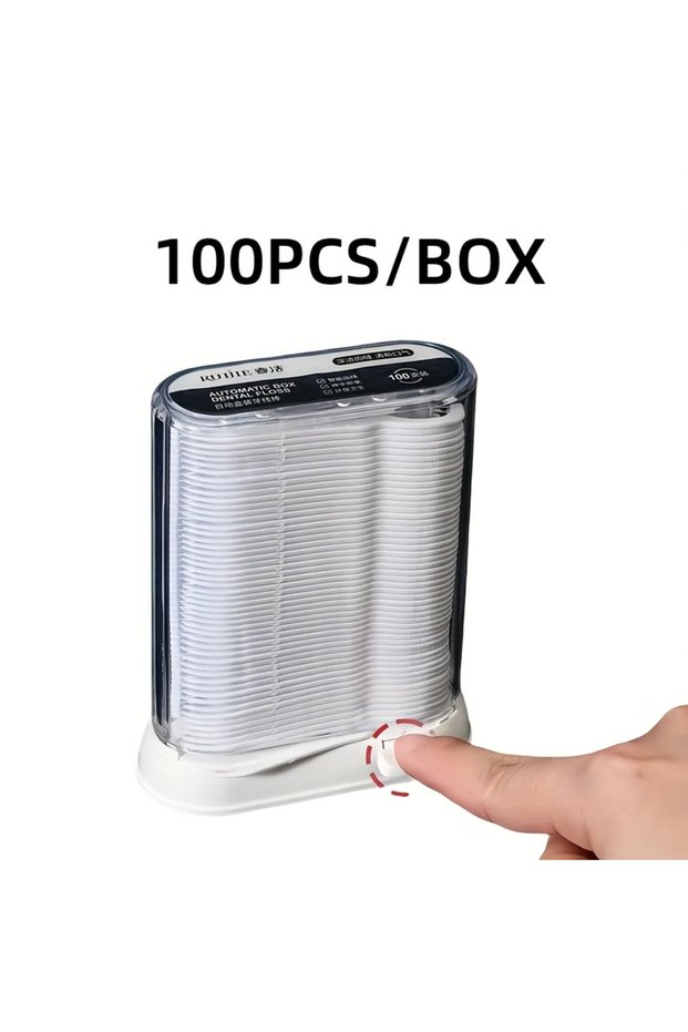 100PCS Automatically Pop Up Smart Dental Floss Box, Flosser, Dental Floss Refill, Portable Dental Fl