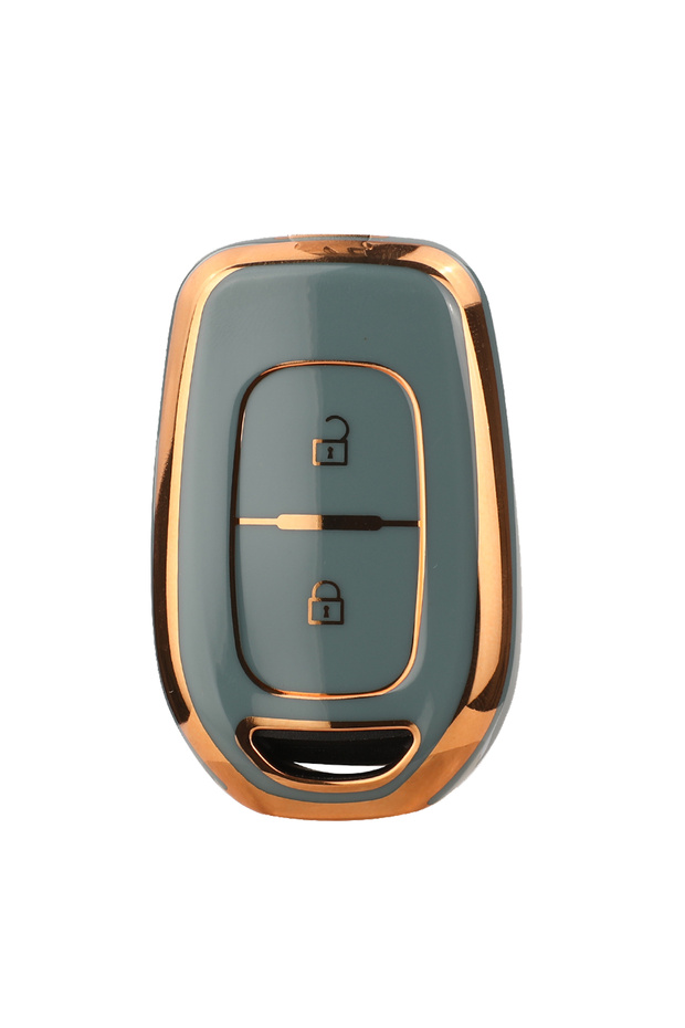 GRAY Jingyuqin TPU Car Key Cover Case Fob for Renault Kwid Traffic Symbol Fit Dacia Sandero Logan Du