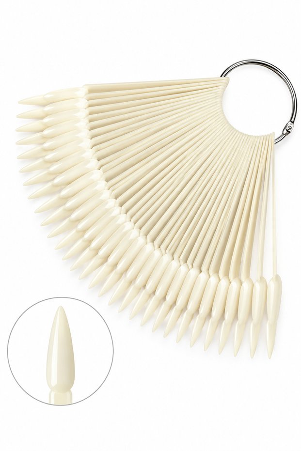 40 Tips Fan Shape Plastic Nail Art Tips Display Polish Board Display Practice Sticks