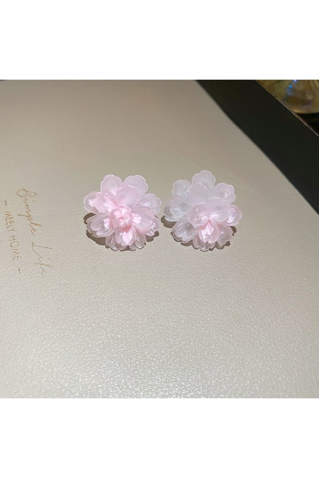 Other style12 Retro Deep Blue Resin Rose Temperament Stud Earrings Women Delicate Romantic Flowers E