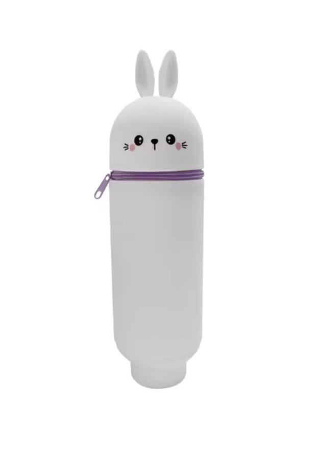 5 Cute Animal Pencil Case, 2-in-1 Pencil Bag with Zipper Pen Holder, Soft Silicone Pencil Case, Suit