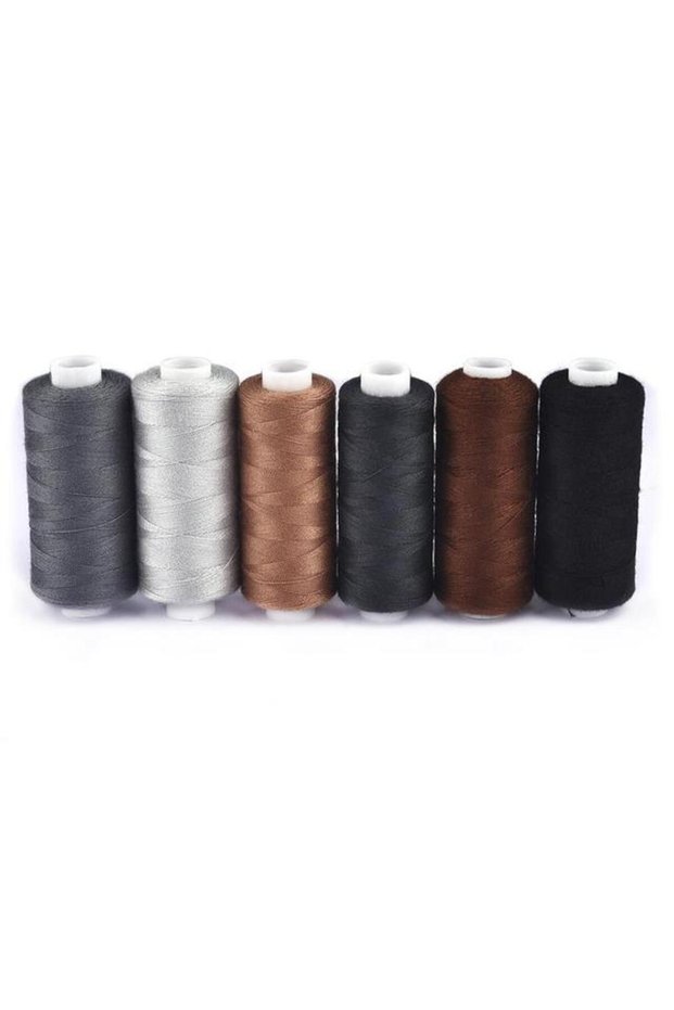 dark series 6 Colors/Set Yarn Sewing Thread Roll Machine Hand Embroidery 400 Yard Each Spool 100% Po