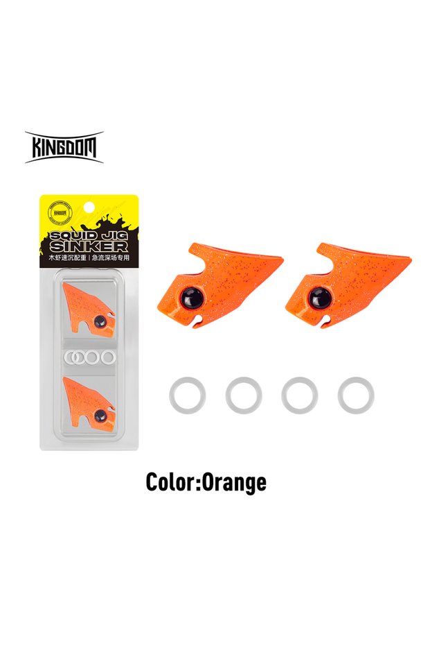 20g-Orange Squid Jig Sinker Fishing Tackle 7g 10g 15g 20g Sinking Luminous EGI Sinke