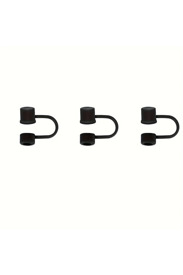 Black 3pcs 3/6PC Silicone Straw Tips Cover Splash Proof Reusable Drinking Straw Tips Lids for Yeti/