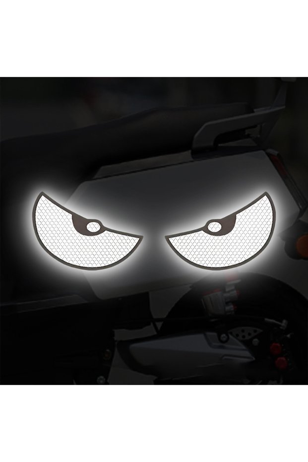 WHITE 2pcs/Set Reflective Car Stickers Motorbike Helmet Improve Your Vehicle's Visibility And Safety