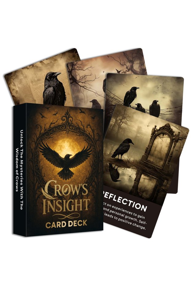 A741 Crow's Insight Card Deck, 50 Oracle Cards for Personal Reading and Reflection, 12*8cm, Tarot Ca