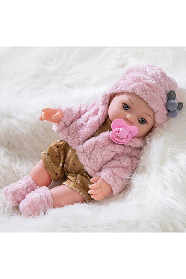 02 30cm Reborn Doll Can Be Washed, Soft 12inch Baby Doll Limb Movable and Clothes Detachable, Childr