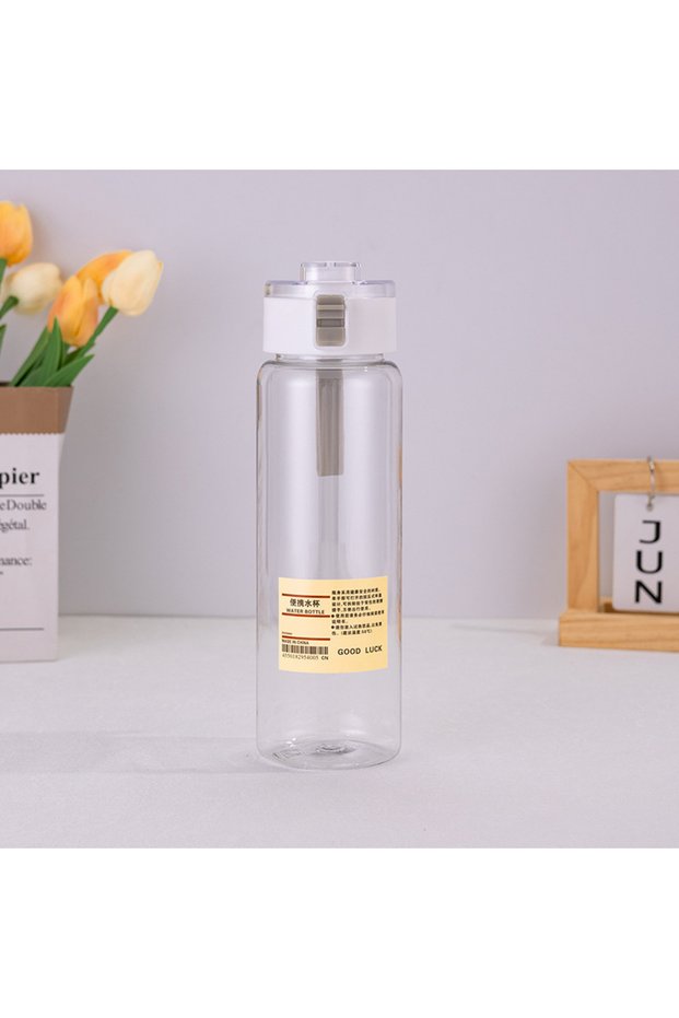 White 800ml 1pcs Portable Transparent Kawaii Water Bottle Sports Water Cup Plastic Handy Cup Outdoo