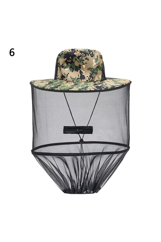6 Mosquito Hat With Hidden Net Mesh Repellent Insect Bee Protection Men Women Outdoor Sunscreen Fis.