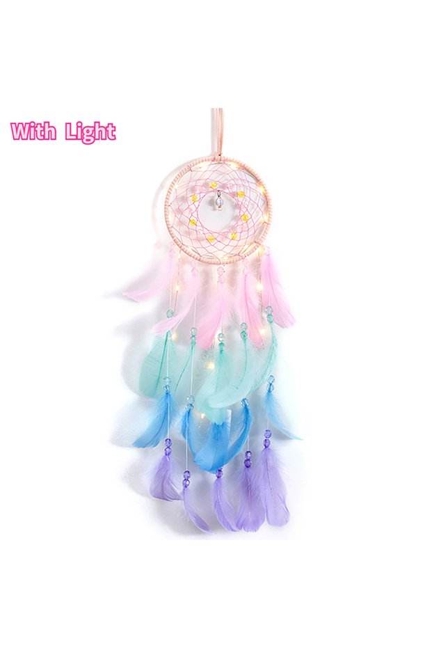 Colorful with light 1pc Dream Catcher Wall Decor Colorful Catcher Handmade Dream Catcher for Girls B
