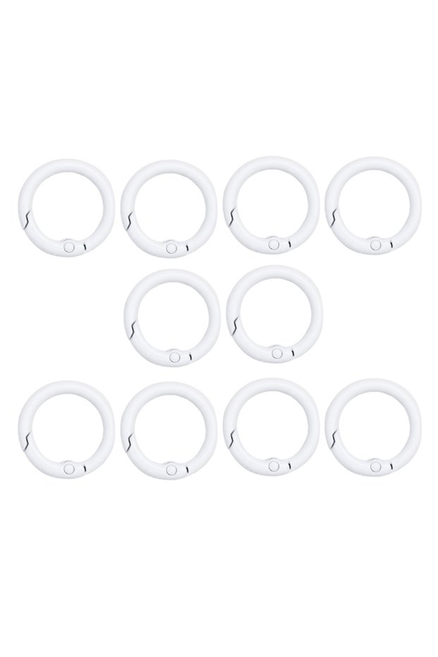dia 24mm white 10Pcs 24mm Alloy Trigger Round Snap Buckle Spring Keyring Buckle Snap Hook O Ring Bu