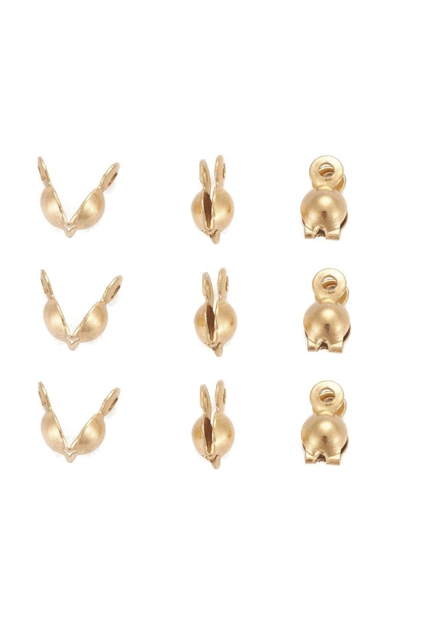 AECH02-19160 Ion Plating(IP) 304 Stainless Steel Bead Tips Calotte Ends Clamshell Knot Cover Golden