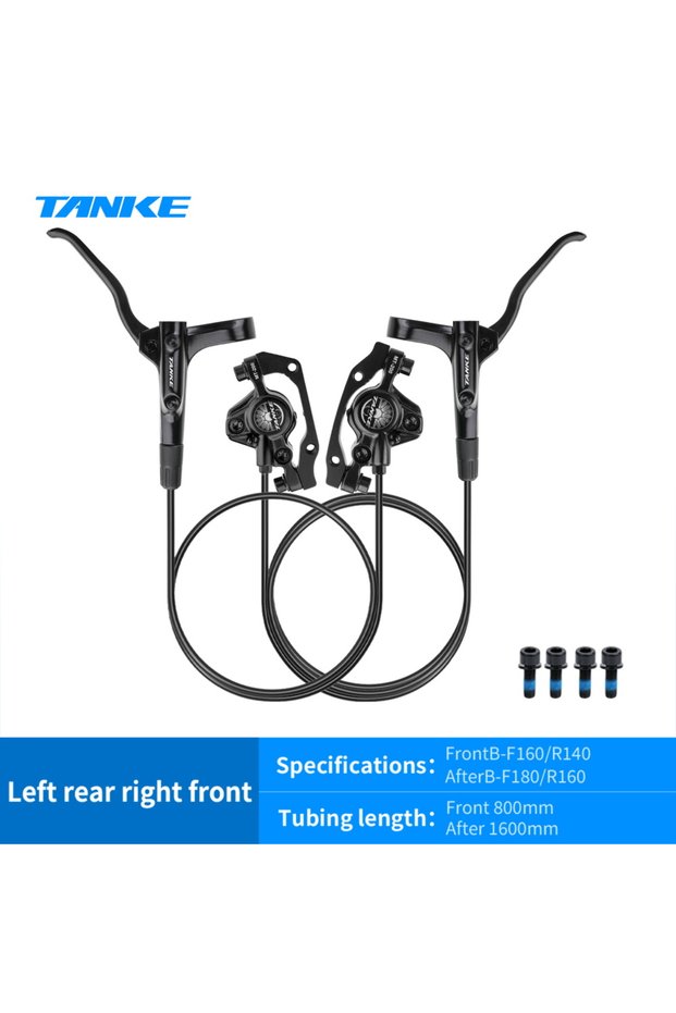 Black RF-LR TANKE MT200 Bike Hydraulic Disc Brake MTB Brake BL BR 800/1600mm Bicycle Brake 2 Piston