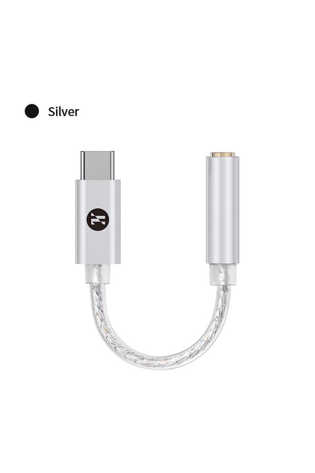 Silver JCALLY JM12 Digital Audio Adapter DAC Chip KT02H20 Hi-Fi Audio Decoder Type-C to 3.5mm Earpho