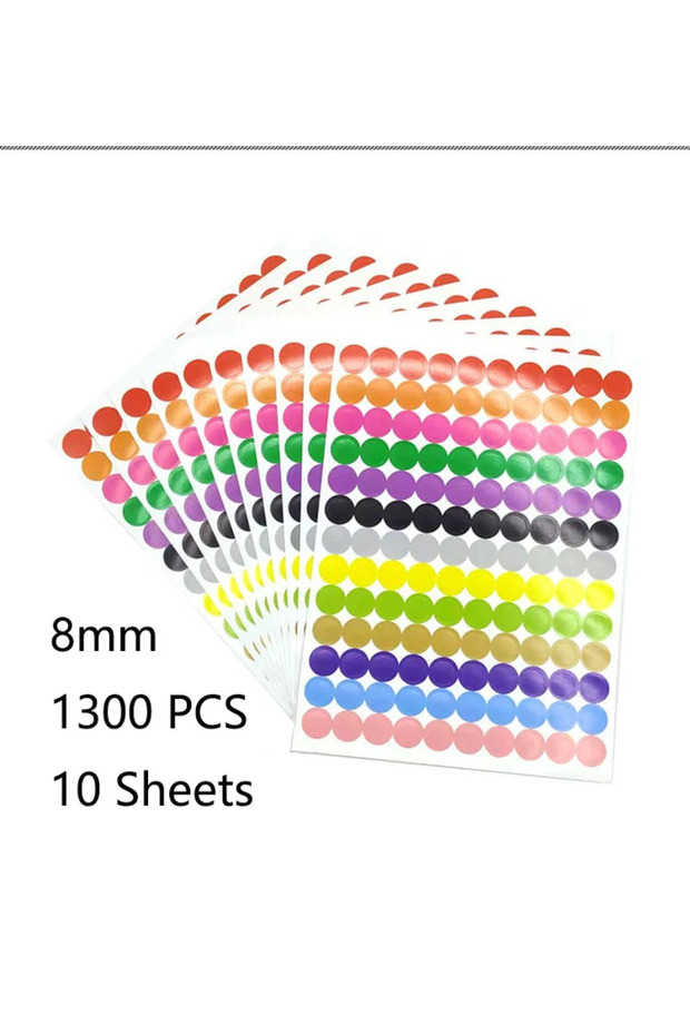 8mm 6mm 8mm 10mm 19mm 20mm 40mm Colored Dot Stickers Polka Circle Office Classroom Party Decoration