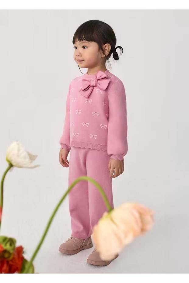 Abel&Lula Baby Girl Top and Bottom Pants Set Pink