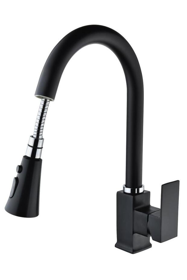 Diamond Super Black Spiral Function Kitchen Faucet