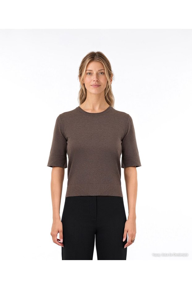 Regular Crew Neck Short Sleeve Sweater