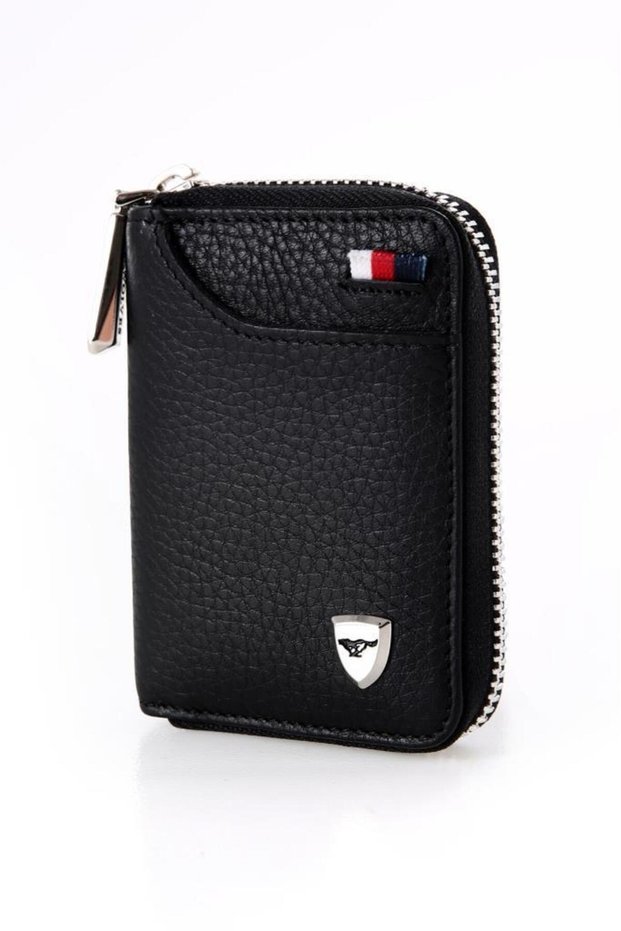 Quality Black Genuine Leather 10-Card Holder