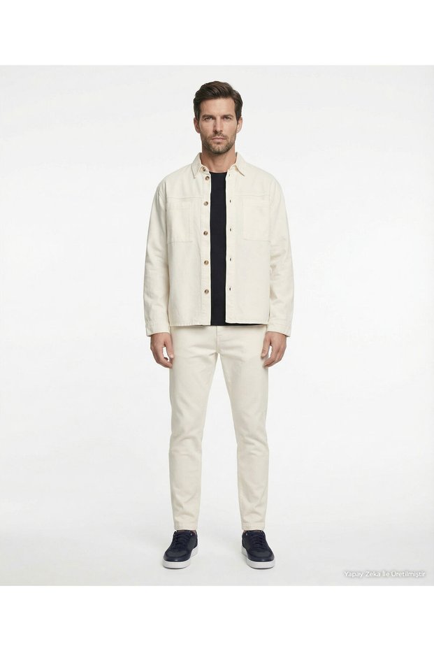 Regular Shirt Collar Long Sleeve Jacket