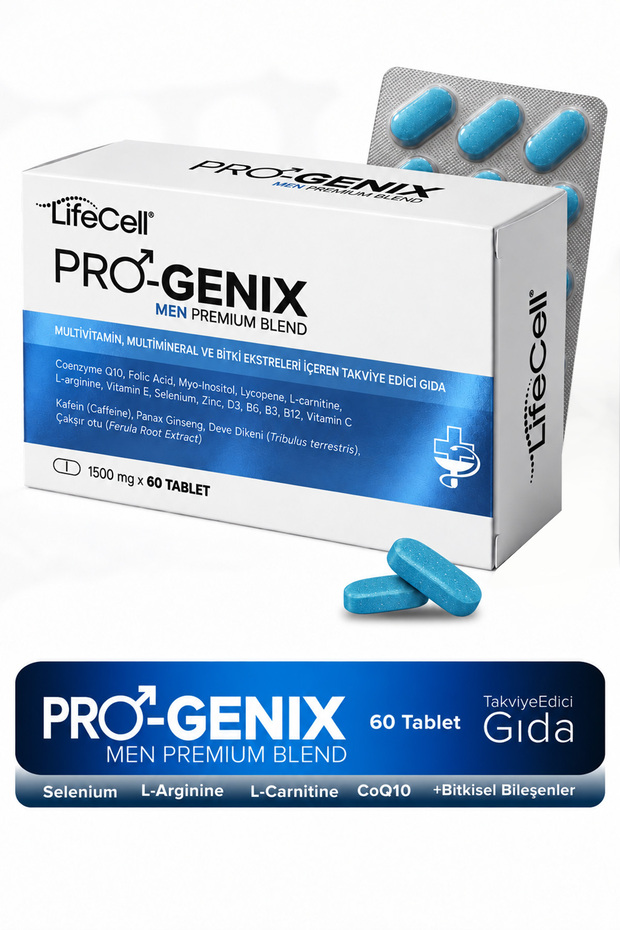 Pro-Genix Men | Erkekler İçin Multivitamin, Multimineral ve Bitki Ekstreleri İçeren Takviye Edici Gıda