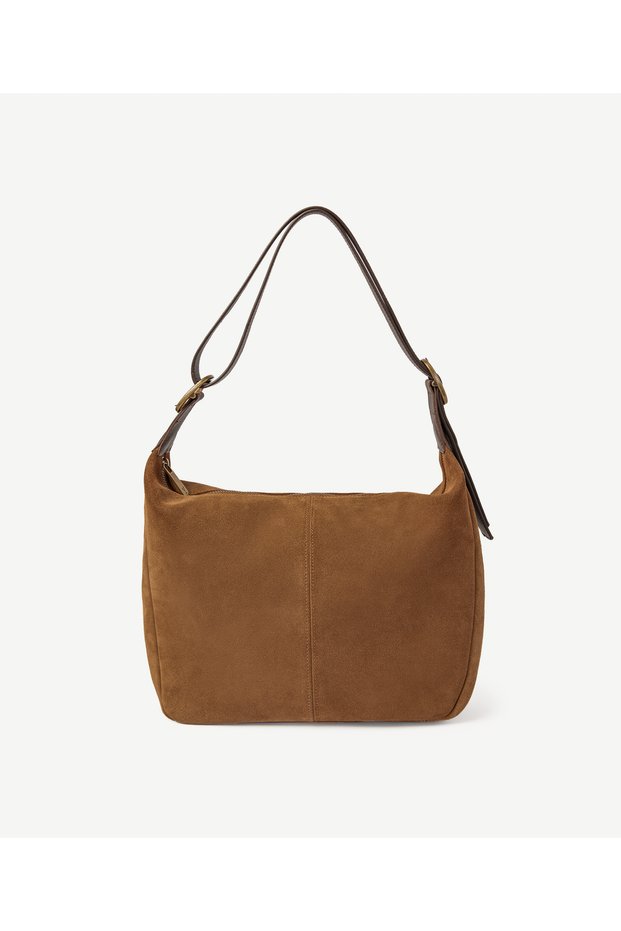 Adjustable Handle Suede Crossbody Bag