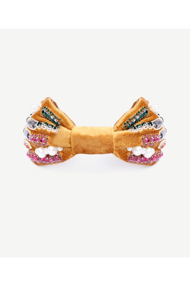 Velvet Crown with Acrylic Pearl Detail