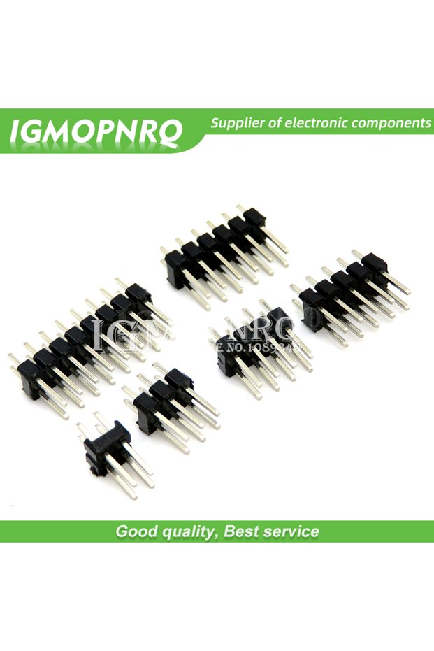 2x40PIN 10PCS 2.54mm Double Row Male 2~40P Breakaway PCB Board Pin Header Connector Strip Pinheader
