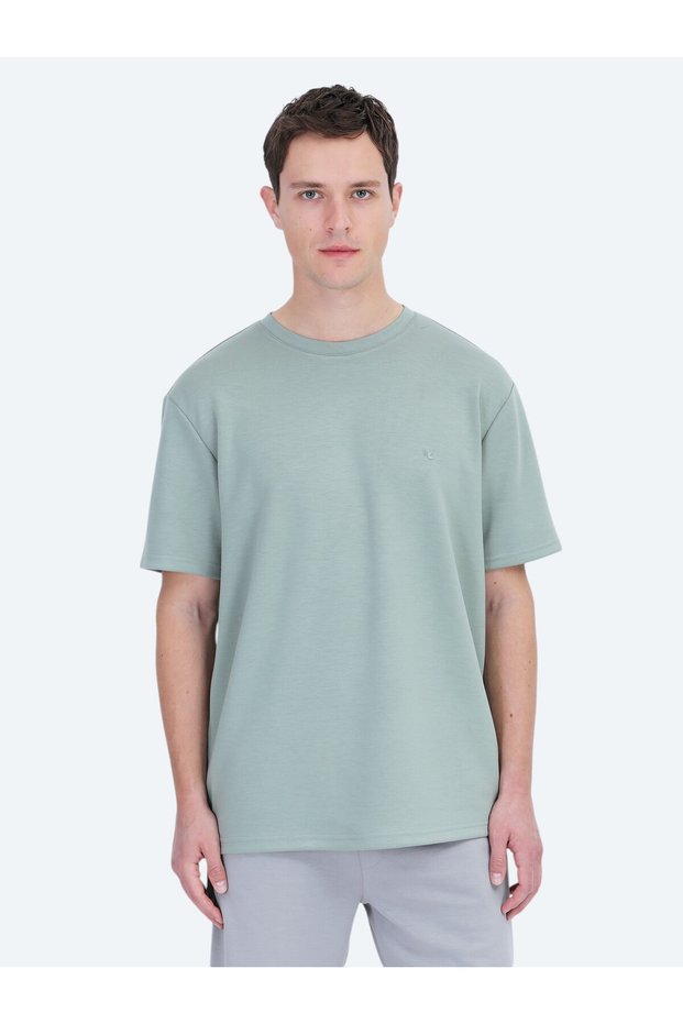 Light Green Plain Crew Neck T-Shirt
